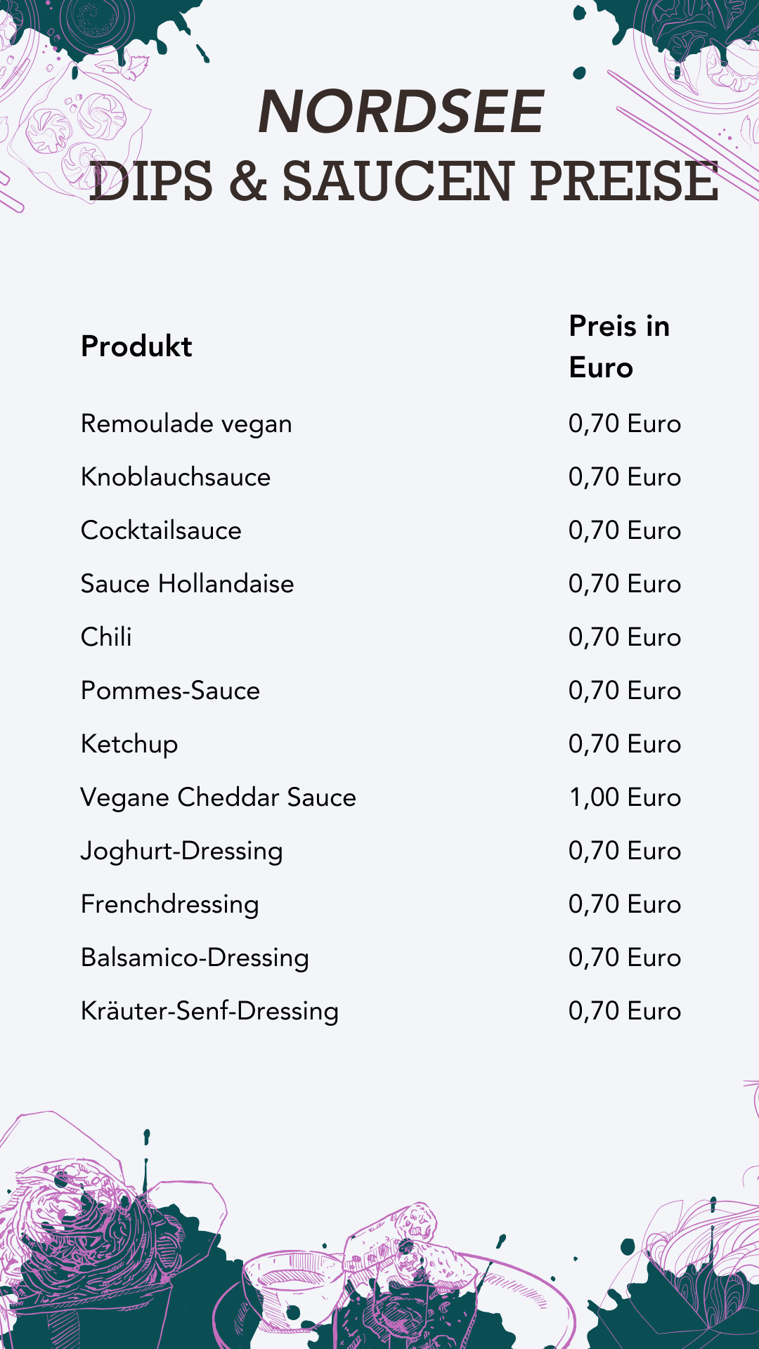 Dips & Saucen Nordsee Preise